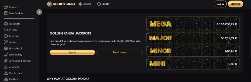 Goldenpanda Casino — 200% Willkommensbonus bis 7.500 € für neue Spieler